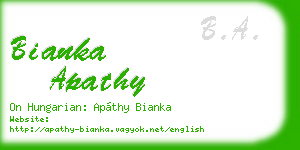 bianka apathy business card