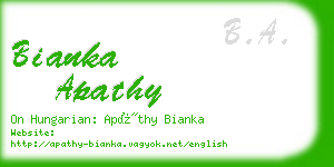 bianka apathy business card